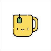 A cup with a smiley face on it vector