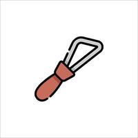 A knife with a handle on a white background vector