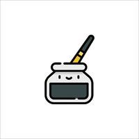 A jar with a pencil and a smiley face vector