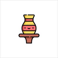 A cute little vase with a smile on it vector