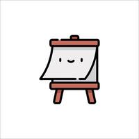 A cartoon easel with a paper on it vector