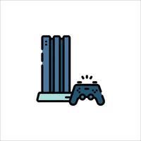 A game controller and a tower with a controller vector