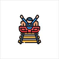 A man riding a roller coaster on a white background vector