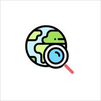 Magnifying globe icon vector