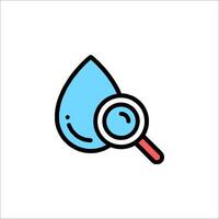 Water drop icon with magnifying glass vector