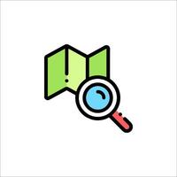 Magnifying map icon illustration vector