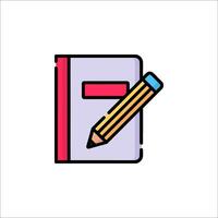 A pencil and notebook icon on a white background vector