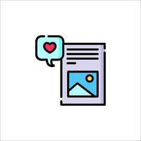 A newspaper with a speech bubble and a heart vector