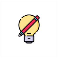 A light bulb with a pencil in it vector
