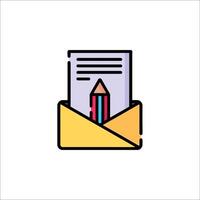 Email envelope with pencil icon vector