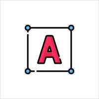 A letter a icon with a square frame vector