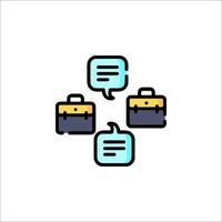 A group of three briefcases with speech bubbles vector