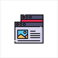 A web page icon with a picture of a computer screen vector
