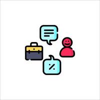 A person with a briefcase and a speech bubble vector
