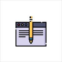 A pencil and paper icon on a white background vector