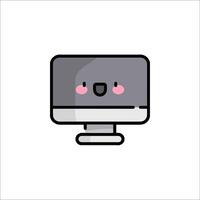 A computer monitor with a smiley face on it vector