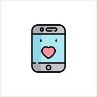 A phone with a heart on it vector