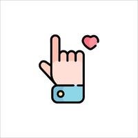 A hand with a heart on it and a finger up vector