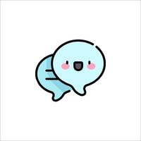 A cartoon speech bubble with a smiley face vector
