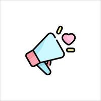 A megaphone with a heart icon vector