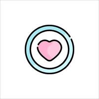 A pink heart in a circle on a white background vector