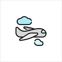 A plane flying through the clouds with clouds in the background vector