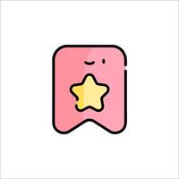 A pink star with a smiley face on it vector