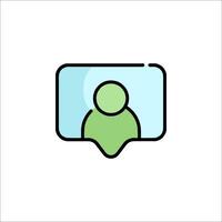 A person is in a chat window icon vector