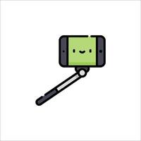 A phone with a smiley face on it vector