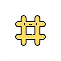 A yellow and black square with a smiley face vector