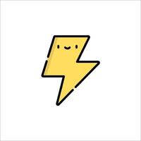 A lightning bolt icon with a smiley face vector