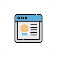 A person is looking at a computer screen with a person icon vector