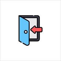 A door with an arrow pointing to it vector