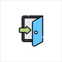 A door with an arrow pointing to it vector