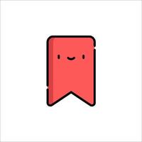 A red ribbon with a smiley face on it vector