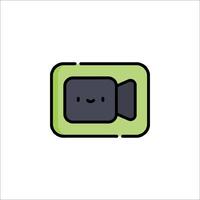 A camera icon with a smiley face vector