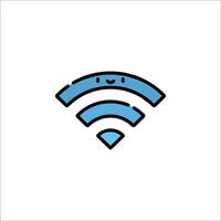 A wifi icon with a smiley face vector