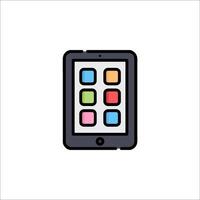 A tablet computer with colorful icons on it vector