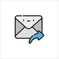 Email icon with arrow and smiley face vector