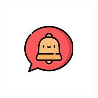 A cartoon bell icon on a white background vector