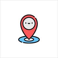 A location marker with a smiley face on it vector