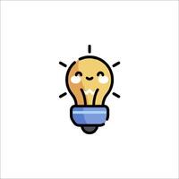 A light bulb with a smiley face on it vector