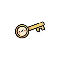 A key with a cute face on it vector