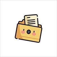 A folder with a paper document inside vector