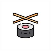 Sushi icon with chopsticks and sushi vector