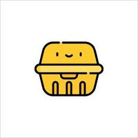 A yellow box with a face on it vector