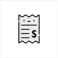 A receipt with a dollar sign on it vector