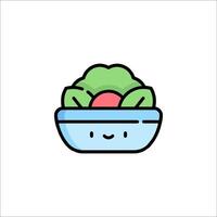 A cartoon broccoli in a bowl vector