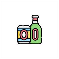 A can of beer and a bottle of beer vector