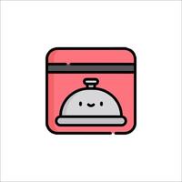 A cartoon character holding a cloche in a microwave vector
